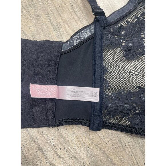 Vintage Victoria's Secret Lace Bustier 34C Black Removable Convertible Straps - Picture 6 of 8